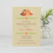 Rustic Boho Lovebird Owl Couple Wedding Einladung (Stehend Vorderseite)