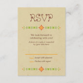 Rustic Boho Lovebird Owl Couple Wedding RSVP Karte (Vorderseite)