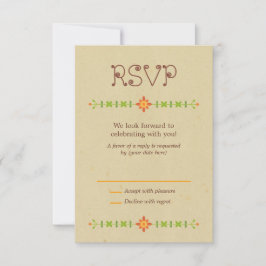 Rustic Boho Lovebird Owl Couple Wedding RSVP Karte