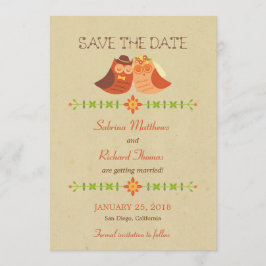 Rustic Boho Lovebird Owl Couple Wedding Save The Date