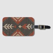 Rustic Boho Luggage Tag Terracotta Print Gepäckanhänger (Vorderseite (Horizontal))