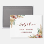 Rustic Boho Magnet Save the Date (Vorderseite/Rückseite)