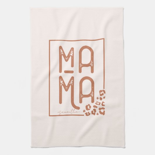 Rustic Boho Mama Geschirrtuch (Vertikal)