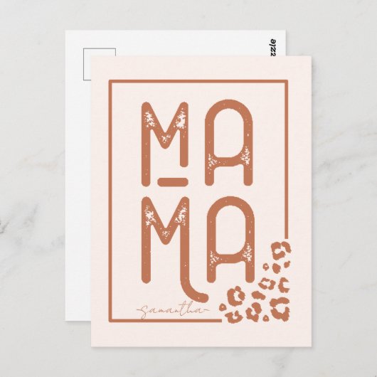Rustic Boho Mama Postkarte (Vorne/Hinten)