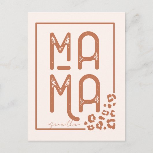 Rustic Boho Mama Postkarte (Vorderseite)