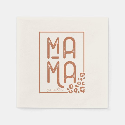 Rustic Boho Mama Serviette (Vorderseite)