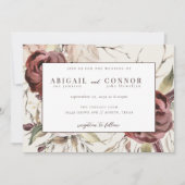 Rustic Boho Marsala Cream Floral Einladung (Vorderseite)