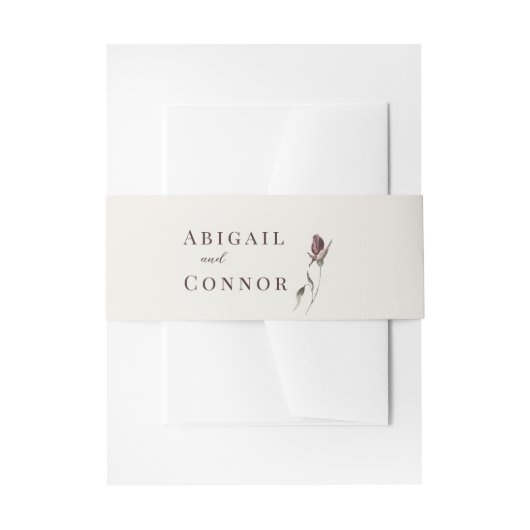 Rustic Boho Marsala Cream Floral Einladungsbanderole (Vorderseite Beispiel)