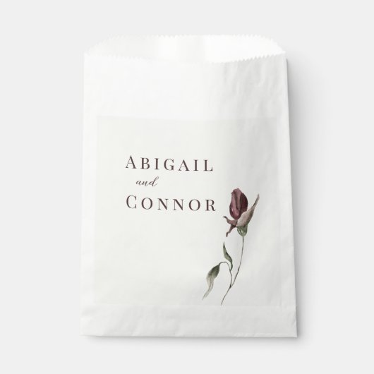 Rustic Boho Marsala Cream Floral Geschenktütchen (Vorderseite)