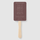 Rustic Boho Marsala Cream Floral Programm Fächer (Rückseite)