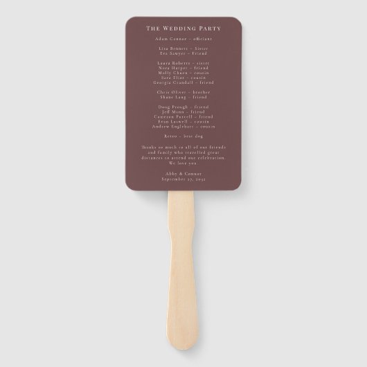 Rustic Boho Marsala Cream Floral Programm Fächer (Rückseite)