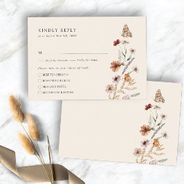Rustic Boho Meal RSVP Card