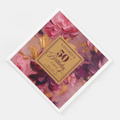 Rustic Boho Merlot Blush Gold 50. Geburtstag Napki Serviette (Ecke)