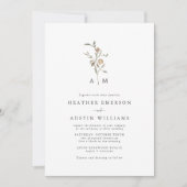 Rustic Boho Monogram Wedding Einladung (Vorderseite)