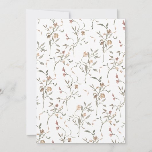 Rustic Boho Monogram Wedding Einladung (Rückseite)