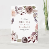 Rustic Boho Neutral Pumpkin Floral QR Code Wedding Einladung (Vorderseite)