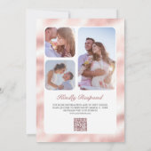 Rustic Boho Palm Dusty Pink Roses QR Code Hochzeit Einladung (Rückseite)