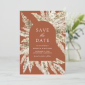 Rustic Boho Pampas Arch Save The Date (Stehend Vorderseite)