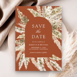 Rustic Boho Pampas Arch Save The Date