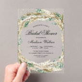 Rustic Boho Pampas Eucalyptus Wreath Bridal Shower Acryleinladungen (Insitu (Handheld))