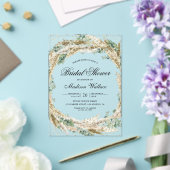 Rustic Boho Pampas Eucalyptus Wreath Bridal Shower Acryleinladungen (In Situ (Hochzeit))