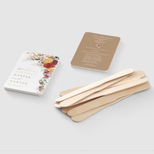 Rustic Boho Pampas Grass Blume Hochzeitsprogramm Fächer (Non-assembled)