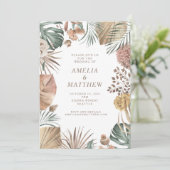 Rustic Boho Pampas Grass Greenerity Wedding Einladung (Stehend Vorderseite)