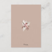 Rustic Boho Pampas Grass Terracotta Wedding Begleitkarte (Rückseite)