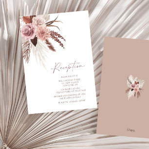 Rustic Boho Pampas Grass Terracotta Wedding Begleitkarte