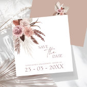 Rustic Boho Pampas Grass Terracotta Wedding Save The Date