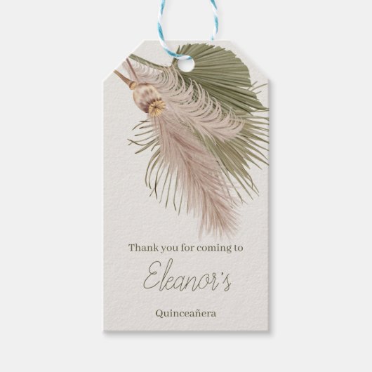 Rustic Boho Pampas Grass Vielen Dank Geschenkanhänger (Vorderseite)