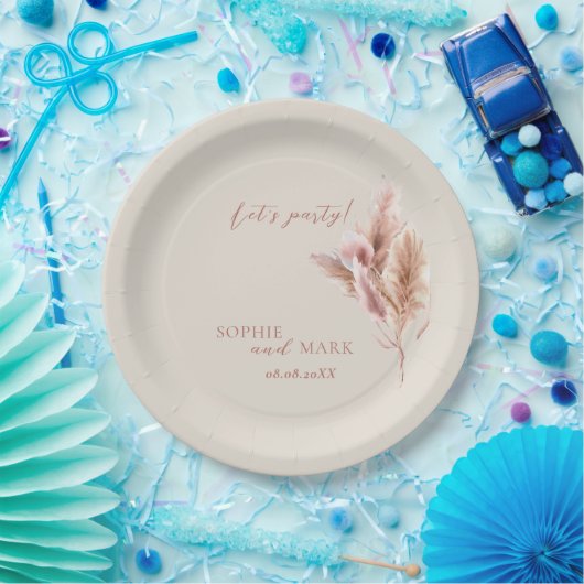 Rustic Boho Pampas Grass Wedding  Pappteller (Party)