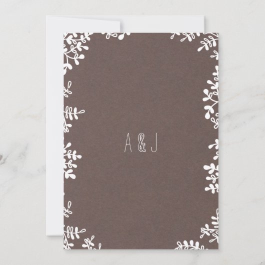 Rustic Boho Pastel Blume Wreath Wedding Einladung (Rückseite)