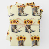 Rustic Boho Pattern - Cowboy Boots mit Sonnenblume Geschenkpapier Set (Beispiel)
