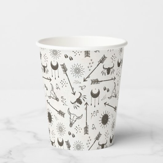 Rustic Boho Pattern ID1109 Pappbecher (Rückseite)