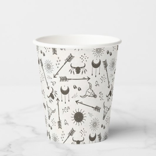 Rustic Boho Pattern ID1109 Pappbecher (Vorderseite)