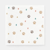 Rustic Boho Paw Print Baby Shower Serviette (Vorderseite)