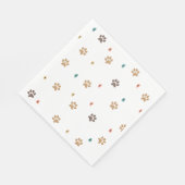 Rustic Boho Paw Print Baby Shower Serviette (Ecke)