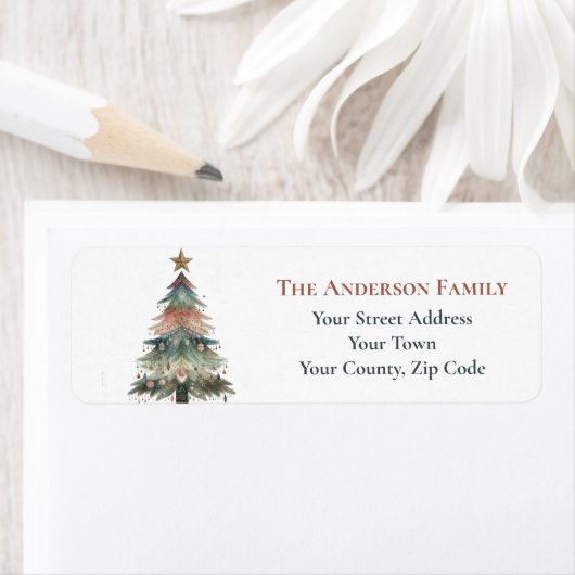 Rustic Boho Peach Green Christmas Tree Ornamente (Insitu)