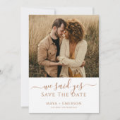 Rustic Boho Photo Wedding  Save The Date (Vorderseite)