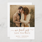 Rustic Boho Photo Wedding Save The Date (Vorne/Hinten)