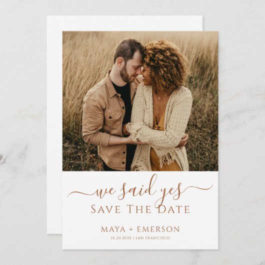 Rustic Boho Photo Wedding  Save The Date (Vorne/Hinten)
