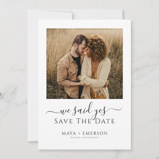 Rustic Boho Photo Wedding  Save The Date (Vorderseite)