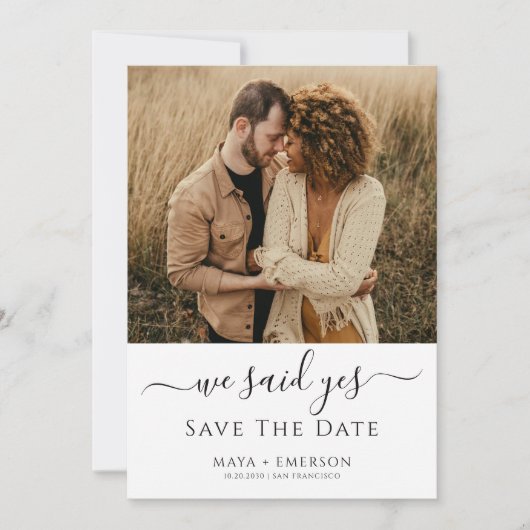 Rustic Boho Photo Wedding  Save The Date (Vorderseite)