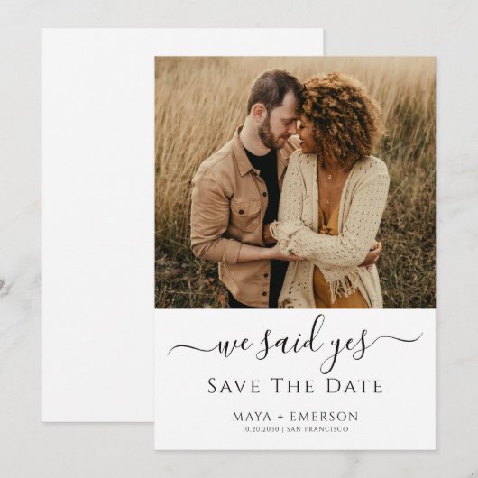 Rustic Boho Photo Wedding  Save The Date (Vorne/Hinten)