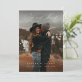 Rustic Boho Photo Wedding Thank You Card W Note Dankeskarte (Stehend Vorderseite)