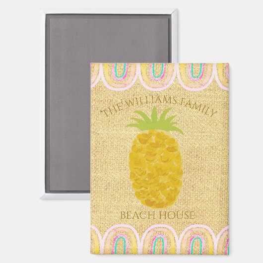 Rustic Boho Pineapple Magnet (Vorderseite/Rückseite)