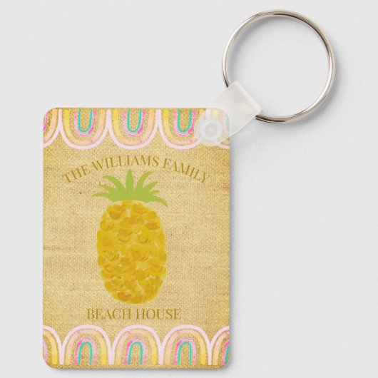 Rustic Boho Pineapple Schlüsselanhänger (Rückseite)
