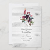 Rustic Boho Plum Wine Degustation QR Code UAWG Wed Einladung (Vorderseite)