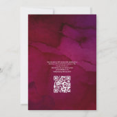 Rustic Boho Plum Wine Degustation QR Code UAWG Wed Einladung (Rückseite)